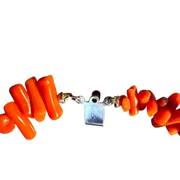 VTG Sterling Silver Branch Coral Necklace Double Strand 24" Filigree Clasp 100g - Picture 11 of 13